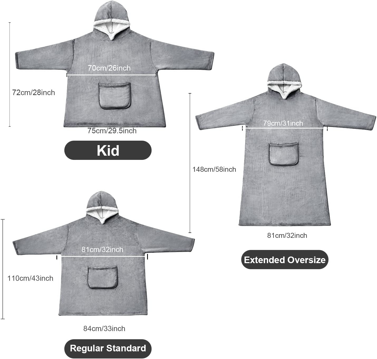 ComfeeCozee: Oversized Wearable Blanket Hoodie with Pockets