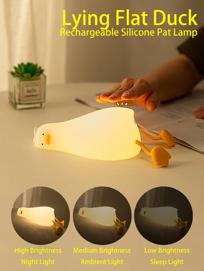 DuckyDucky: Rechargeable Touch LED Siilicon Bedside Night Light