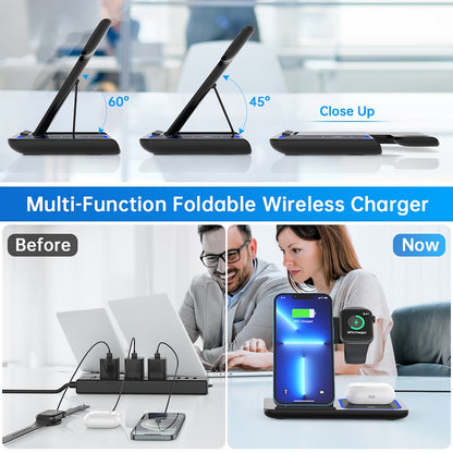 PowerTrio Wireless Charger: 18W Fast Charging Station Dock