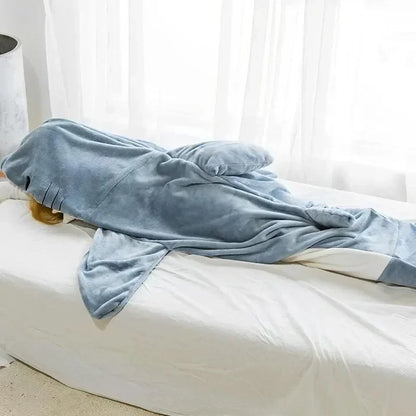 ComfySharky: Cozy Cartoon Shark Blanket Pajamas 