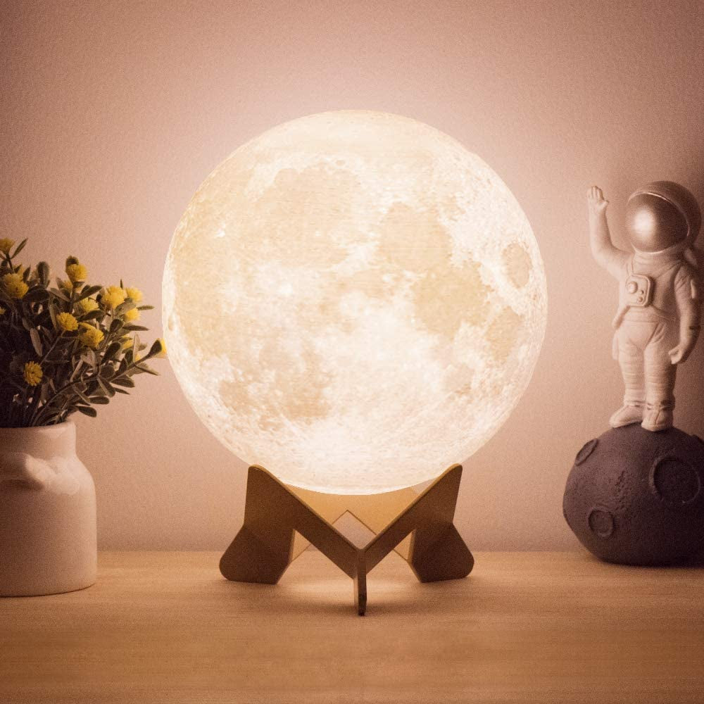 Lunar Glow Lamp: USB-Chargeable Moon Night Light 