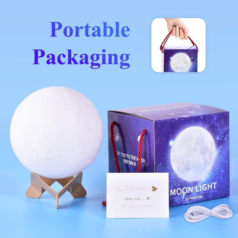 Lunar Glow Lamp: USB-Chargeable Moon Night Light 