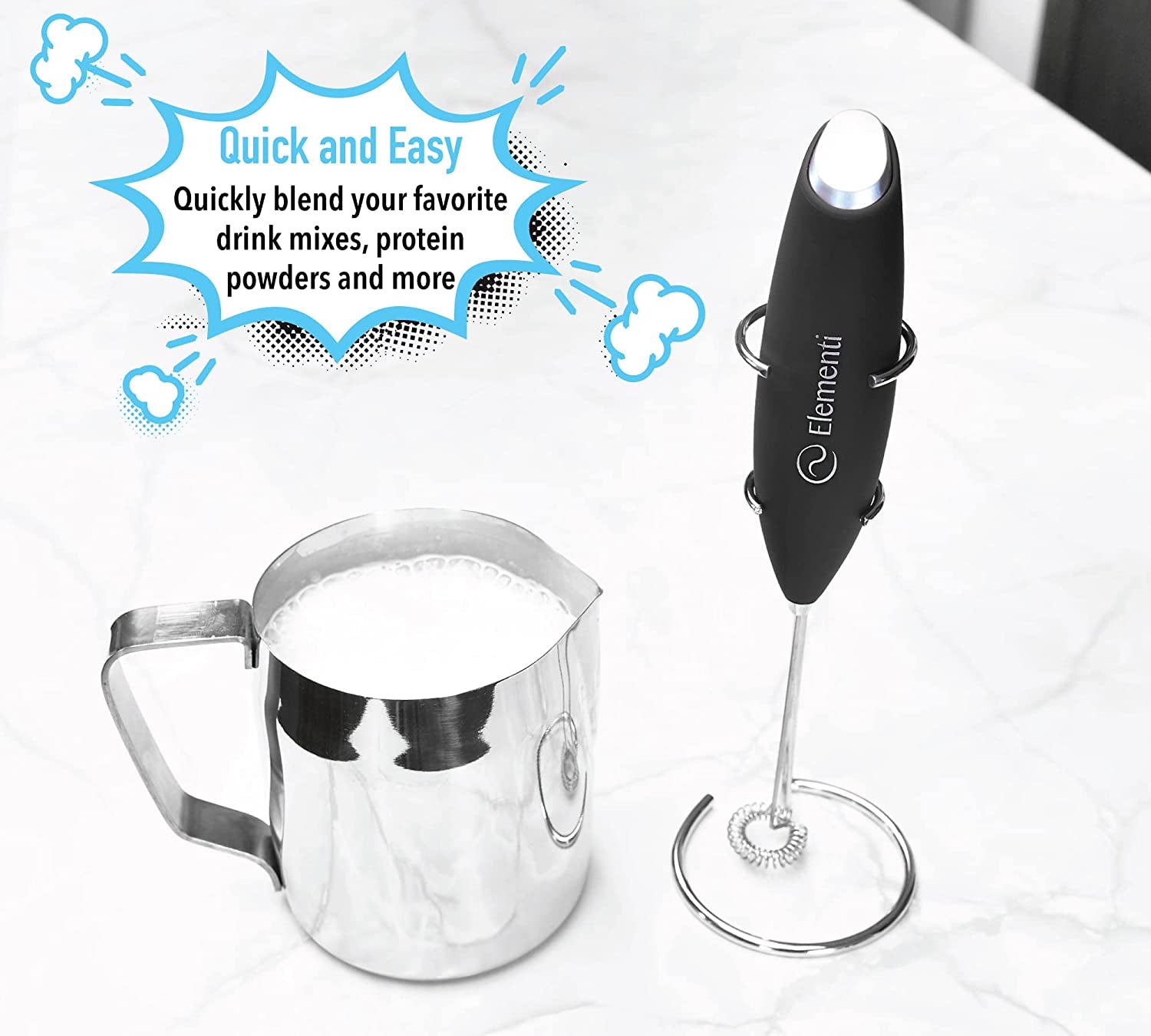 Milk Frother & Matcha Mixer: Electric Wand Mixer