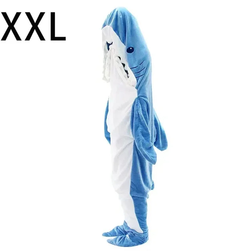 ComfySharky: Cozy Cartoon Shark Blanket Pajamas 