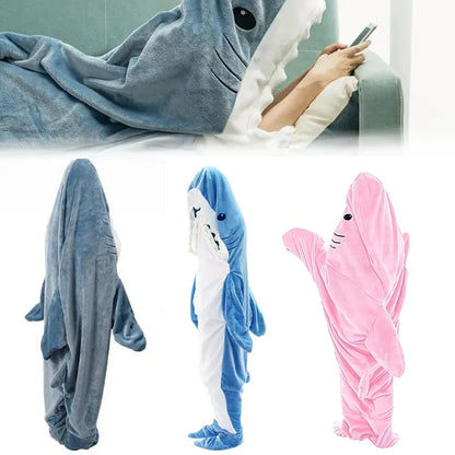 ComfySharky: Cozy Cartoon Shark Blanket Pajamas 