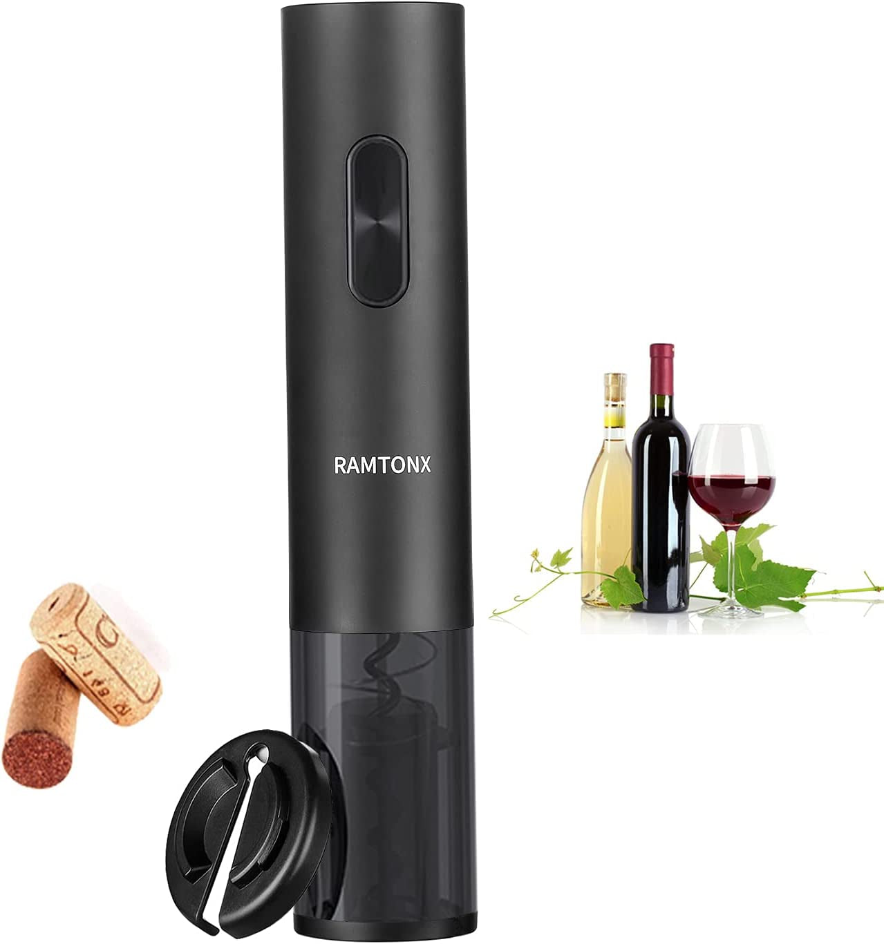 PopJoy Electric Wine Bottle Opener: Automatic Wine Opener with Foil Cutter