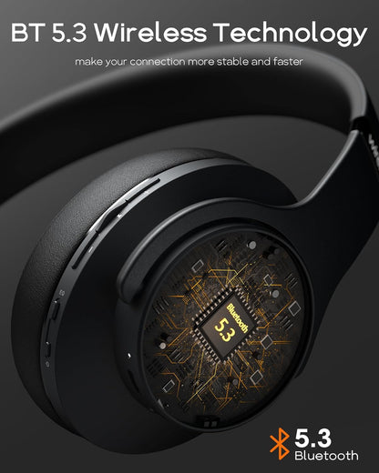 Synthesound Wireless Bluetooth Headphones:  = Noise Isolating Hifi Stereo Headphones with Microphone