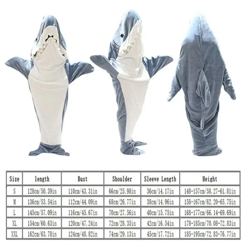 ComfySharky: Cozy Cartoon Shark Blanket Pajamas 